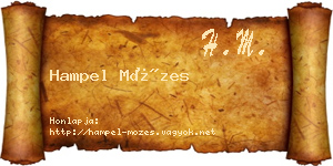 Hampel Mózes névjegykártya